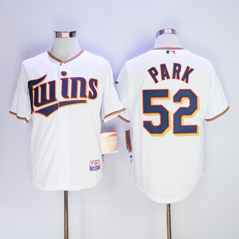 Men Minnesota Twins 52 Park White MLB Jerseys